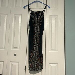 Rare farm Rio printed knit black dress